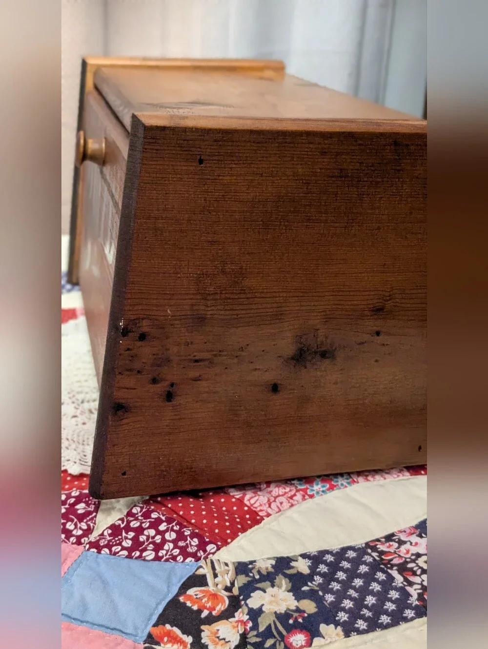 Vintage Wood Bread Box Farm House Cottagecore Grannycore Rustic Kitchen